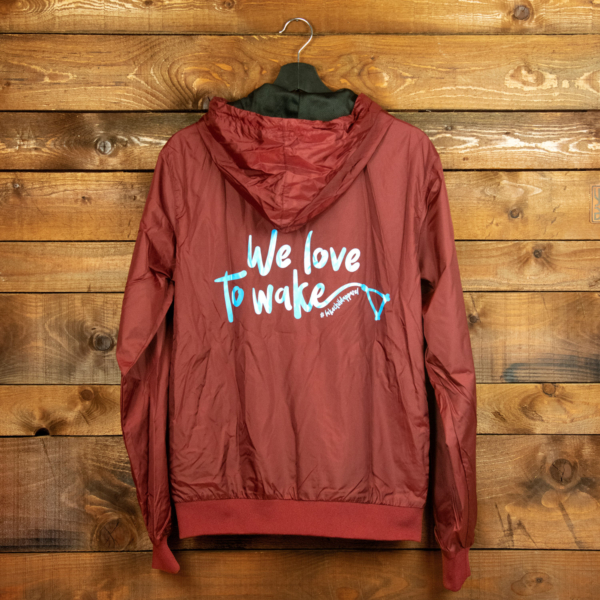 Wakeboard Jacke „We love to Wake“ Burgundy (Unisex) – Bild 2