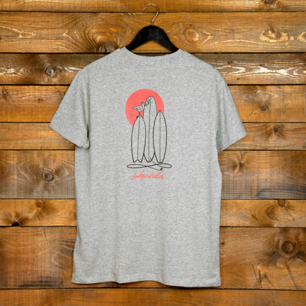 T-Shirt "Threesome at the Beach" Heather Grey (Männer) – Bild 2