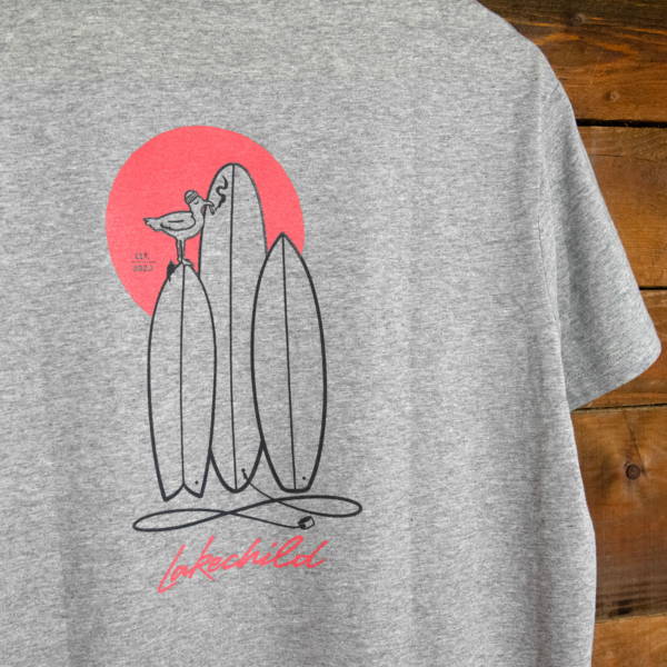T-Shirt "Threesome at the Beach" Heather Grey (Männer) – Bild 4