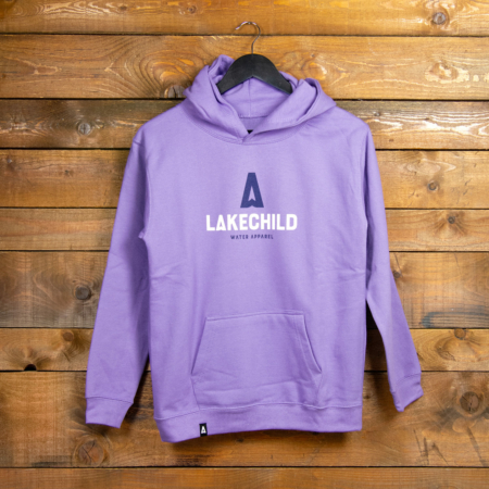 Kids; Motiv Logo Stack; LAKECHILD; Hoodie; Lavender Color; Kapuze; Wakeboard; Wakeskate; Streetwear